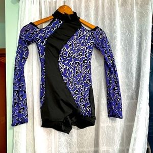 Purple and black dance costume